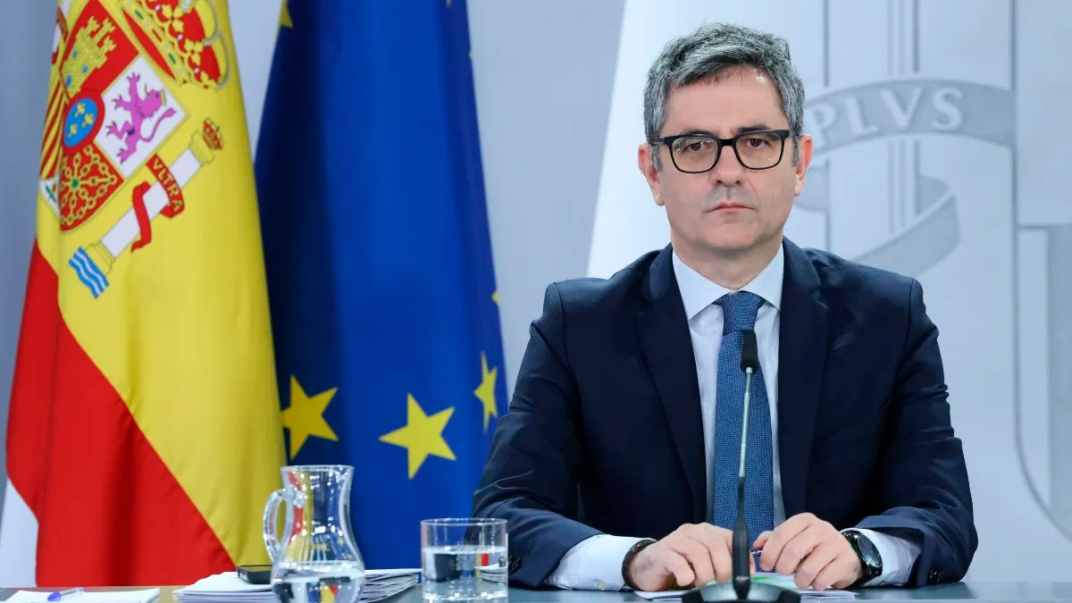 El ministro de la Presidencia, Justicia y Relaciones con las Cortes, Félix Bolaños. (Europa Press)