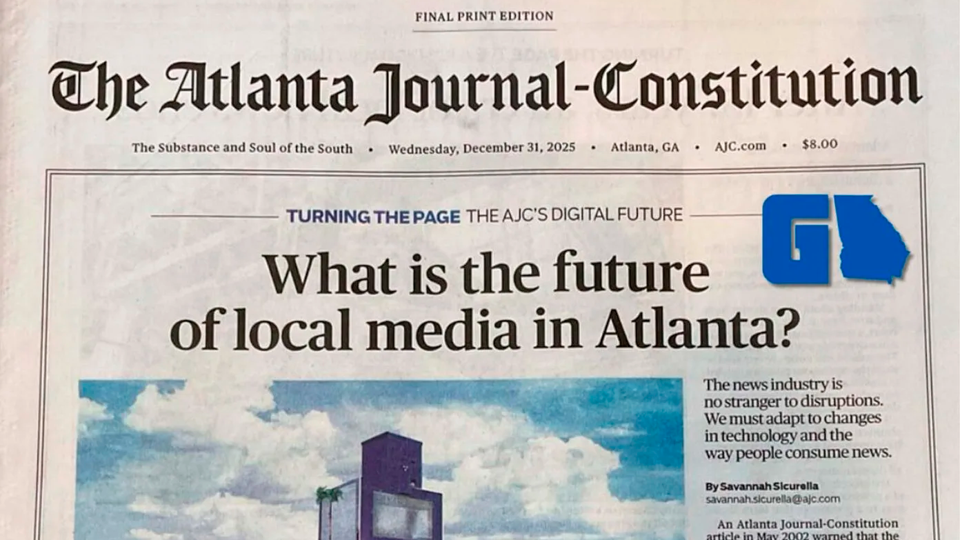 Portada de la última edición impresa del ‘Atlanta Journal-Constitution’.