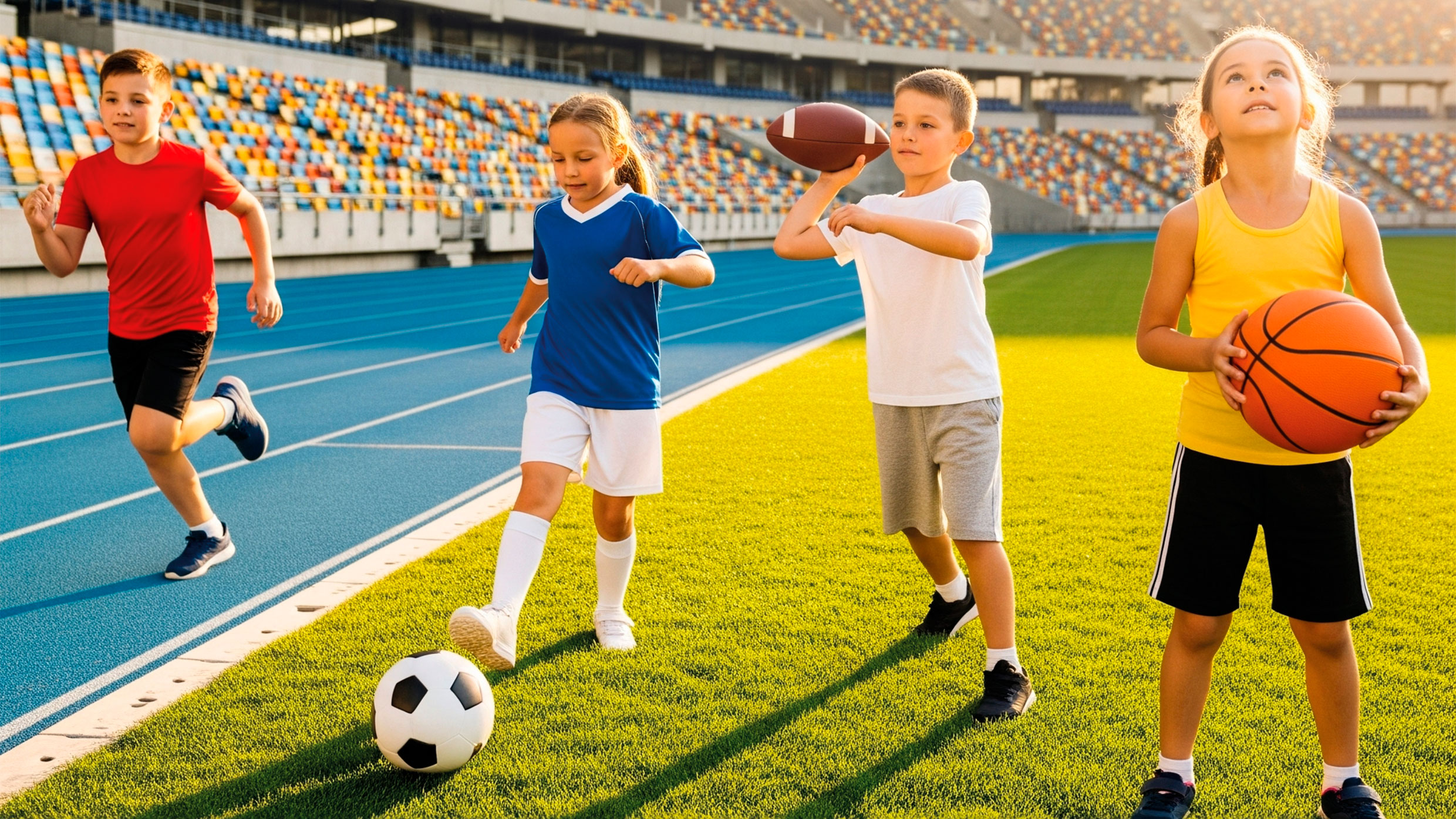 Niños practican deporte
