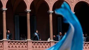 El presidente argentino, Javier Milei, en la Casa Rosada. (Alberto Raggio-Xinhua News)